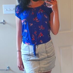 Floral Blue Women's Top